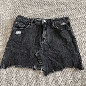 BDG Black Denim distressed mini skirt medium